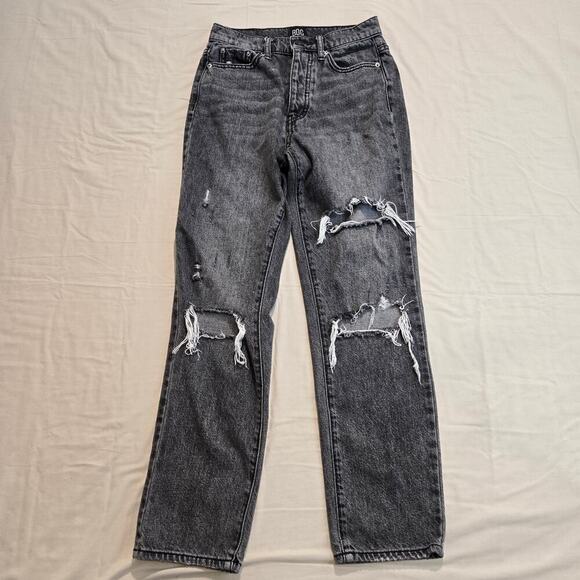 BDG Urban Outfitters Denim - BDG Urban Outfitters Slim Straight Black Button-fly Jeans Distressed Sz 24